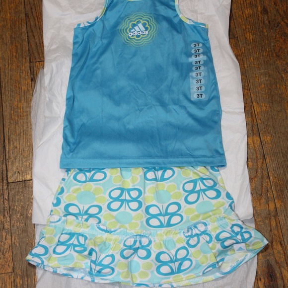 Adidas Short Sleeve Skirt Set. Sz 3T - Picture 1 of 7